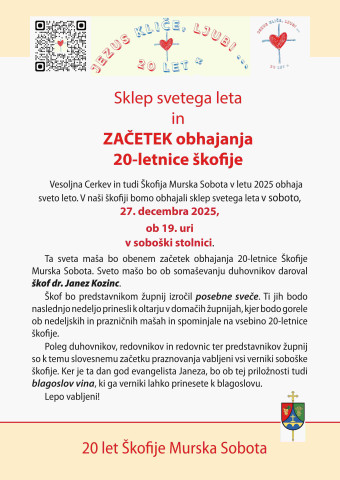 Sklep svetega leta in za začetek obhajanja 20-letnice škofije