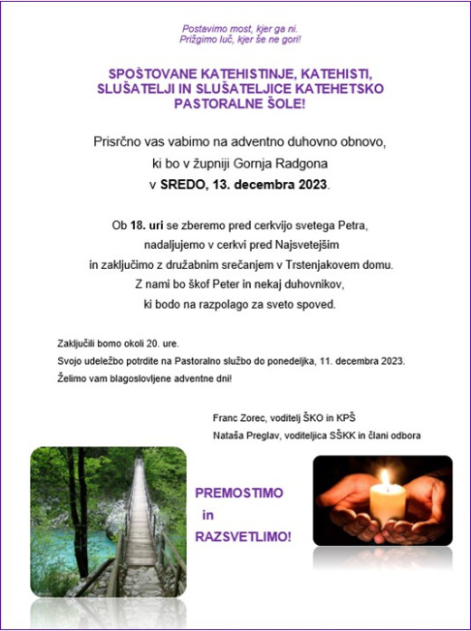 Adventna duhovna obnova za katehiste